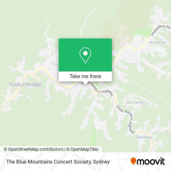 The Blue Mountains Concert Society map