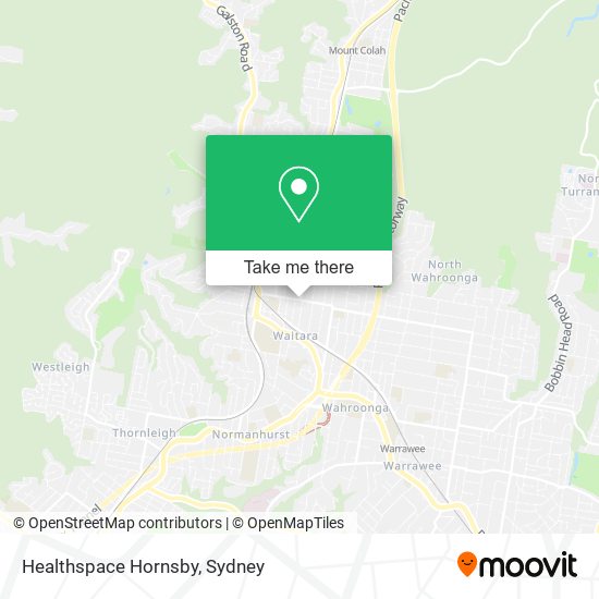 Mapa Healthspace Hornsby