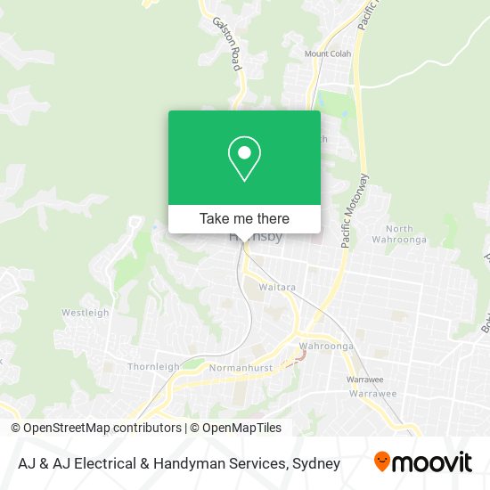 Mapa AJ & AJ Electrical & Handyman Services