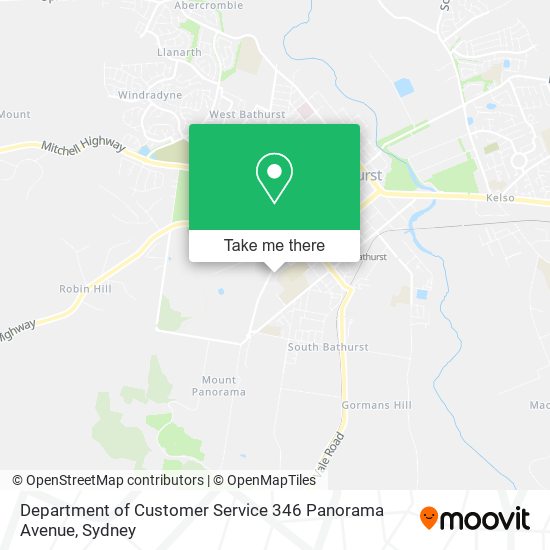 Mapa Department of Customer Service 346 Panorama Avenue