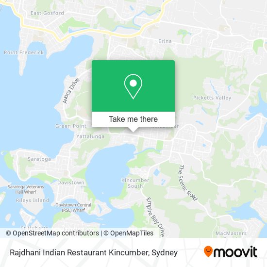 Rajdhani Indian Restaurant Kincumber map