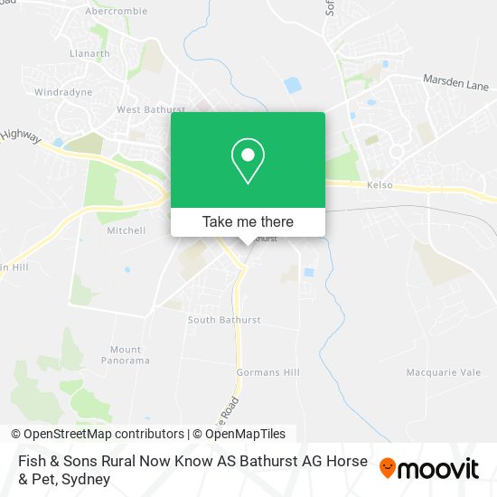 Fish & Sons Rural Now Know AS Bathurst AG Horse & Pet map
