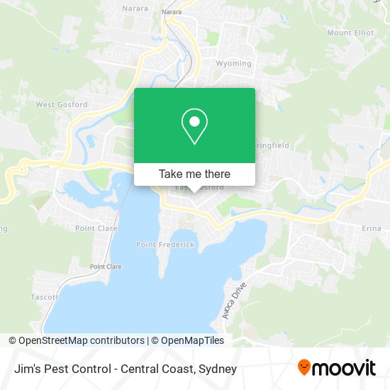 Jim's Pest Control - Central Coast map
