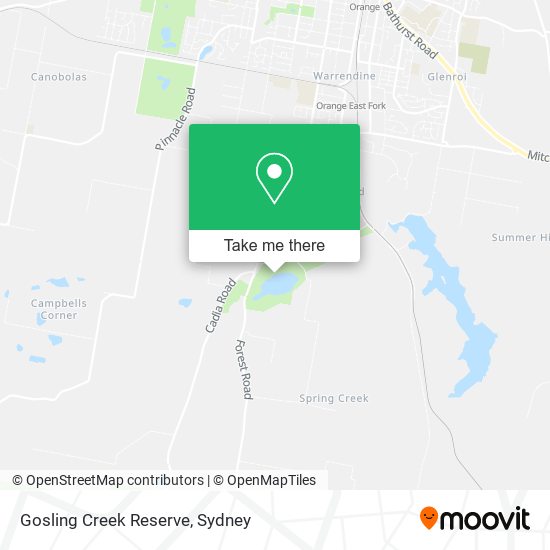 Gosling Creek Reserve map
