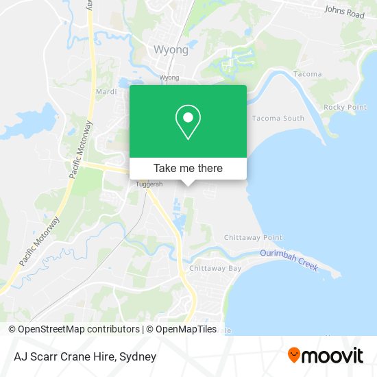 AJ Scarr Crane Hire map
