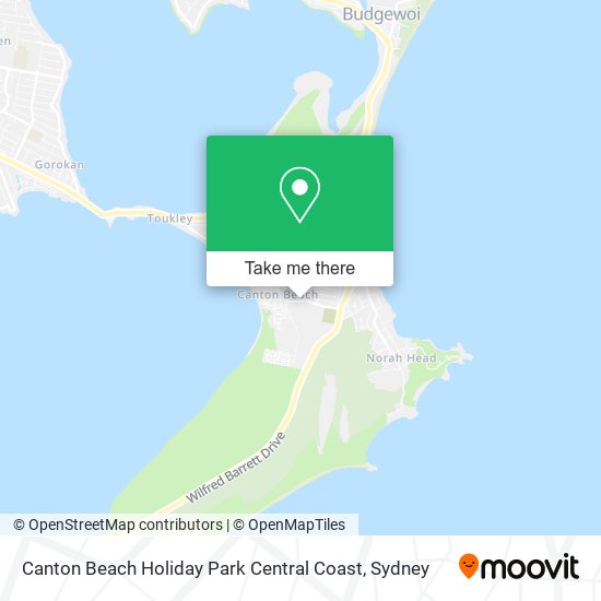 Mapa Canton Beach Holiday Park Central Coast