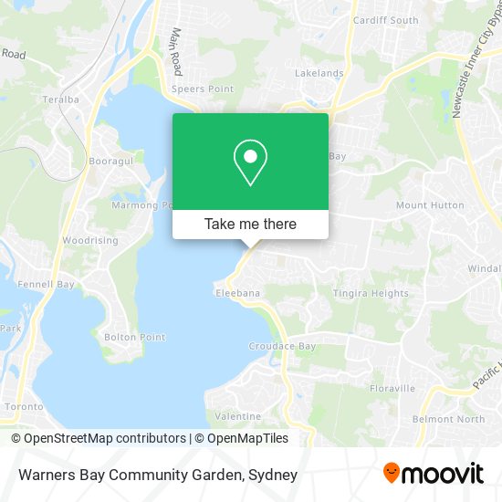 Warners Bay Community Garden map