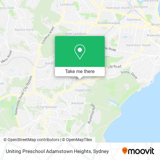 Mapa Uniting Preschool Adamstown Heights