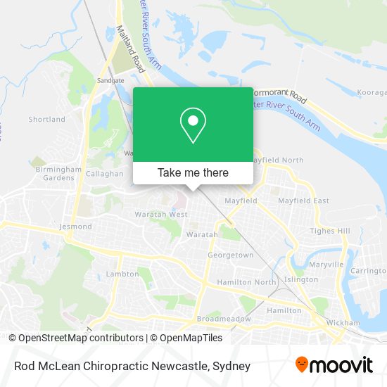 Rod McLean Chiropractic Newcastle map