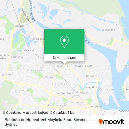Mapa Baptistcare Hopestreet Mayfield Food Service