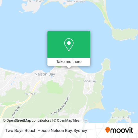Two Bays Beach House Nelson Bay map