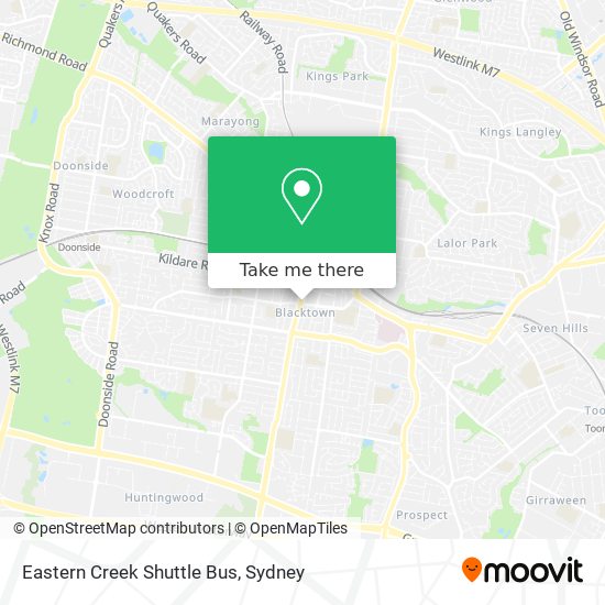 Mapa Eastern Creek Shuttle Bus