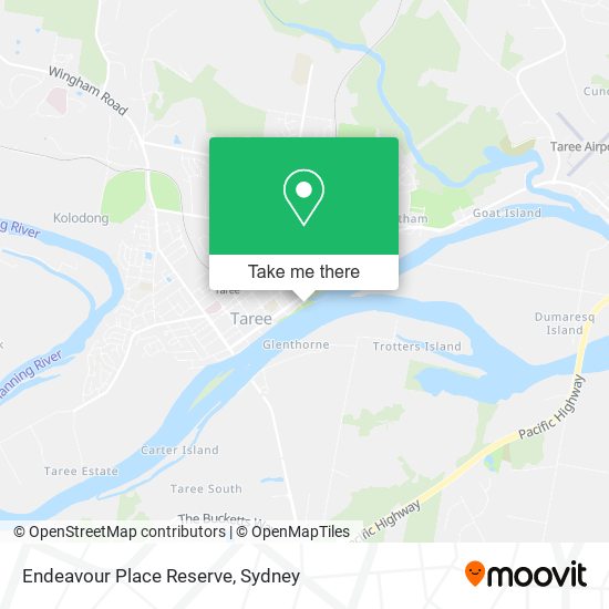 Mapa Endeavour Place Reserve