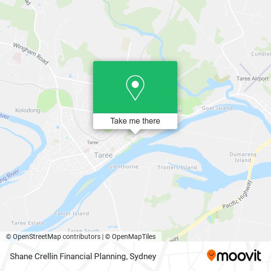 Shane Crellin Financial Planning map