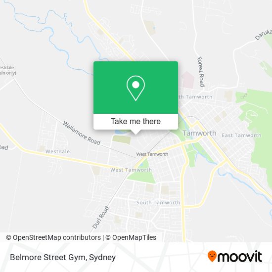 Mapa Belmore Street Gym