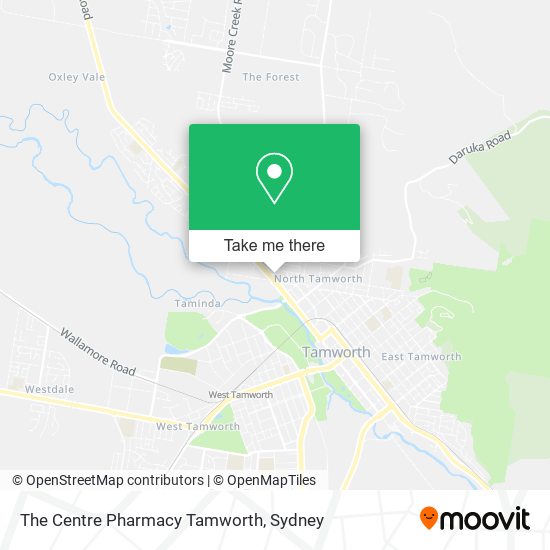 Mapa The Centre Pharmacy Tamworth