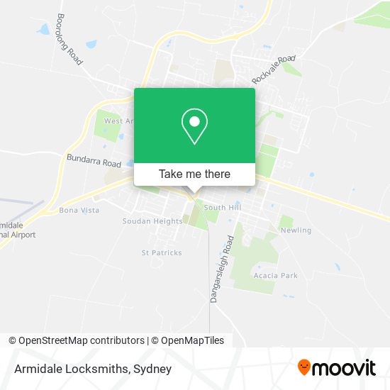 Armidale Locksmiths map