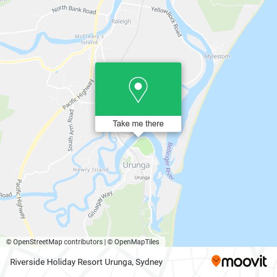 Mapa Riverside Holiday Resort Urunga