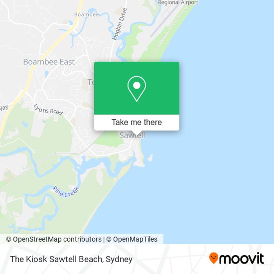 The Kiosk Sawtell Beach map