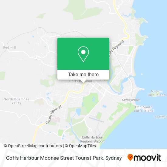 Coffs Harbour Moonee Street Tourist Park map