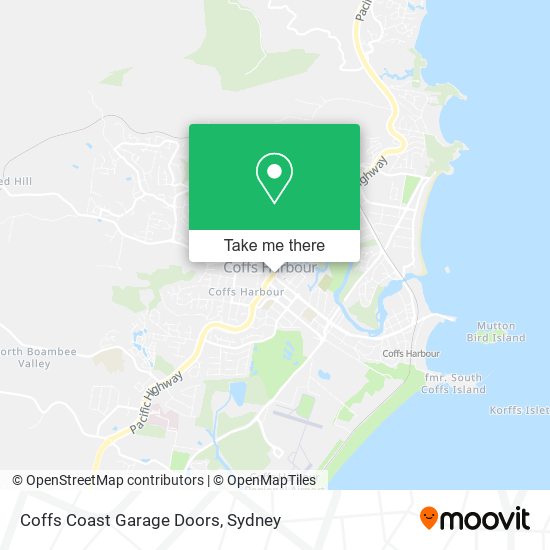 Mapa Coffs Coast Garage Doors