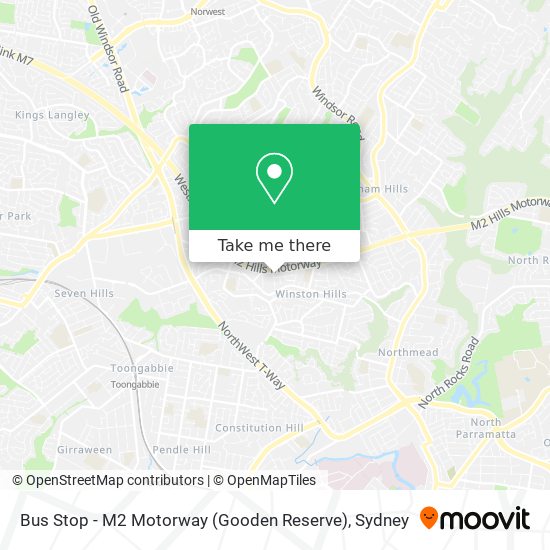 Bus Stop - M2 Motorway (Gooden Reserve) map