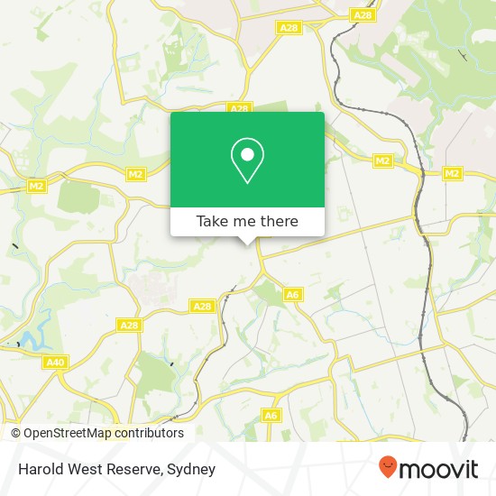 Harold West Reserve map