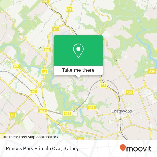 Princes Park Primula Oval map