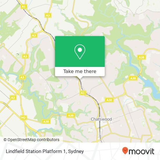 Lindfield Station Platform 1 map