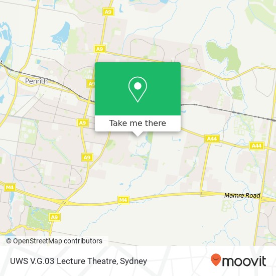 UWS V.G.03 Lecture Theatre map