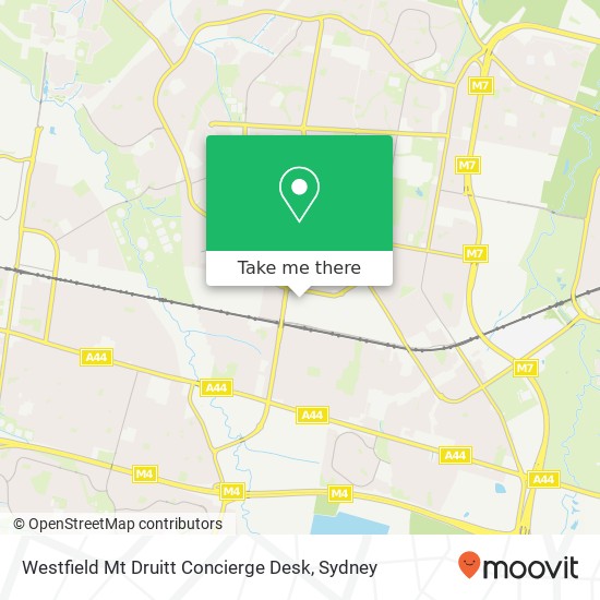 Mapa Westfield Mt Druitt Concierge Desk