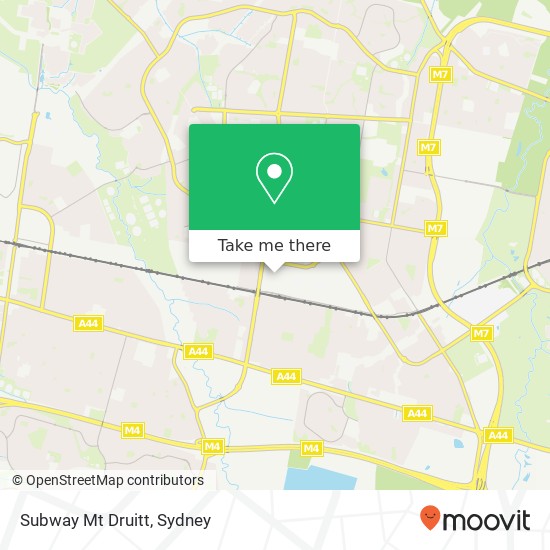 Mapa Subway Mt Druitt