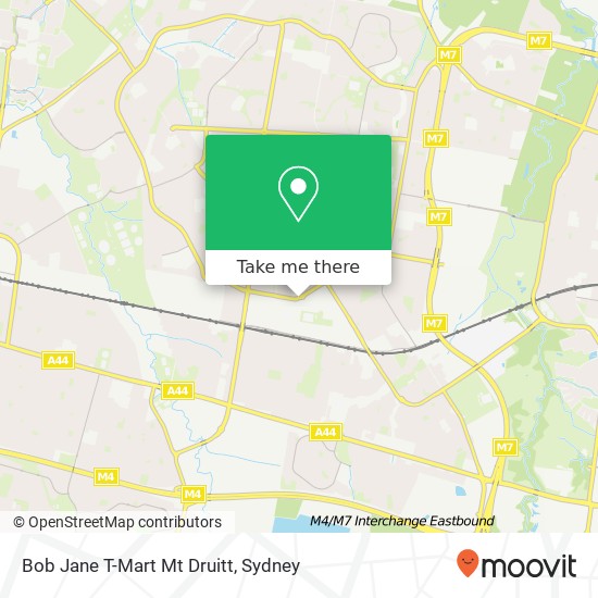 Bob Jane T-Mart Mt Druitt map
