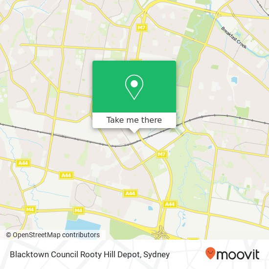 Blacktown Council Rooty Hill Depot map