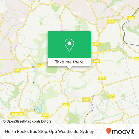 North Rocks Bus Stop, Opp Westfields map