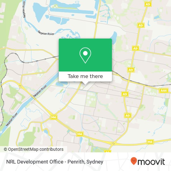 NRL Development Office - Penrith map