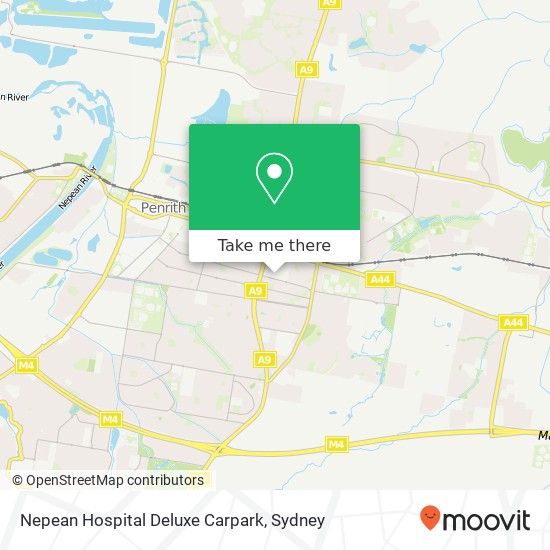 Mapa Nepean Hospital Deluxe Carpark