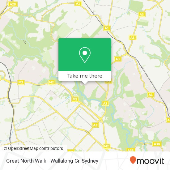 Mapa Great North Walk - Wallalong Cr