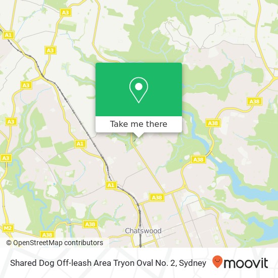 Mapa Shared Dog Off-leash Area Tryon Oval No. 2