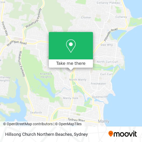 Hillsong Church Northern Beaches map