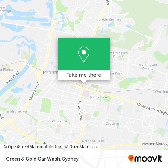 Green & Gold Car Wash map