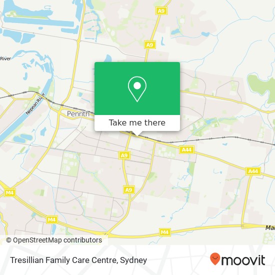 Mapa Tresillian Family Care Centre