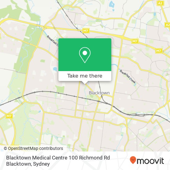 Blacktown Medical Centre 100 Richmond Rd Blacktown map