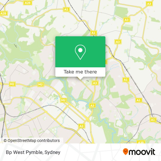 Mapa Bp West Pymble