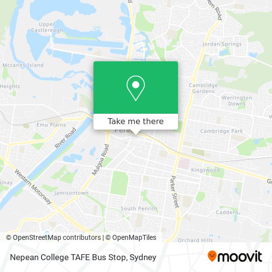 Nepean College TAFE Bus Stop map