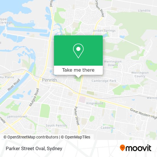 Mapa Parker Street Oval