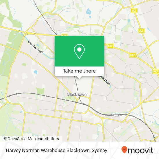 Harvey Norman Warehouse Blacktown map