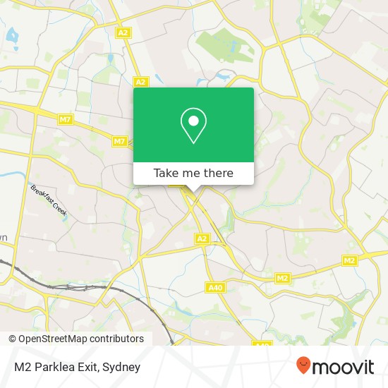 M2 Parklea Exit map