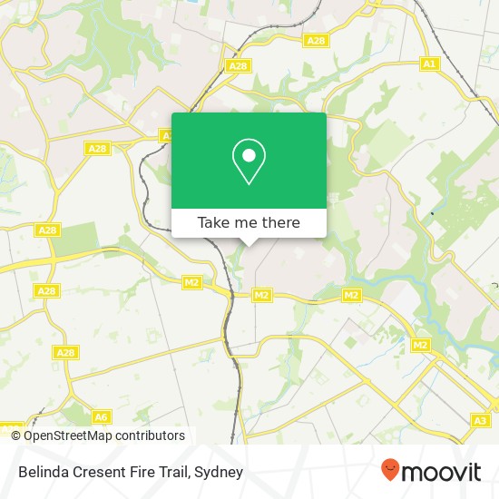 Mapa Belinda Cresent Fire Trail