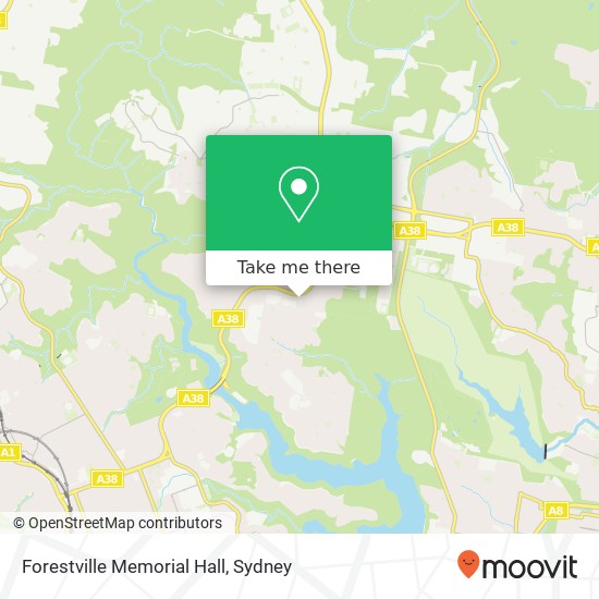 Mapa Forestville Memorial Hall